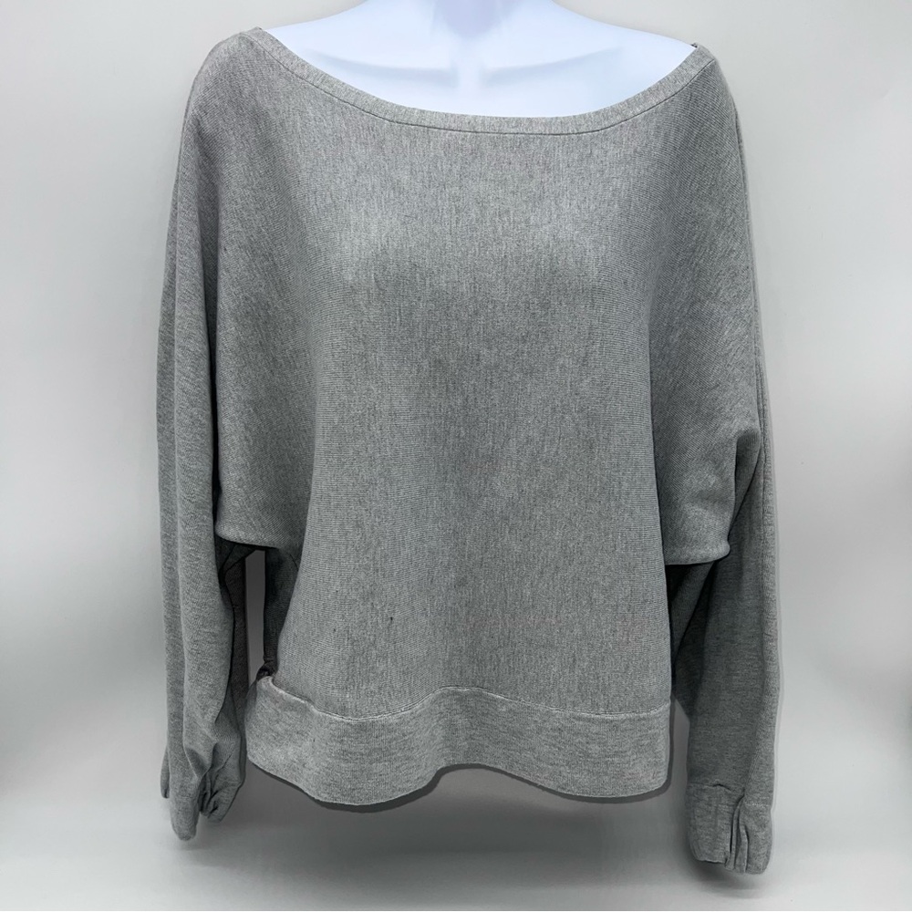 Zara Light Gray Off-the-Shoulder Sweater